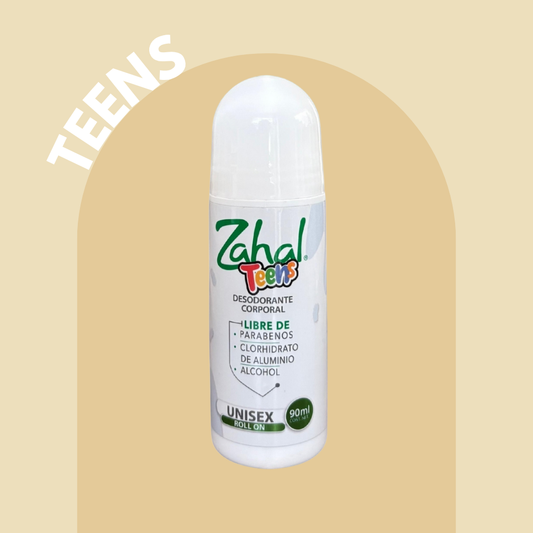 Desodorante Natural de Piedra de Alumbre ZAHAL Roll On Teens 90 ml – Sin Clorhidrato de Aluminio, Sin Alcohol, Sin Fragancia, Sin Parabenos – Con Aloe Vera – Vegano, Orgánico, No Tóxico, pH Neutro