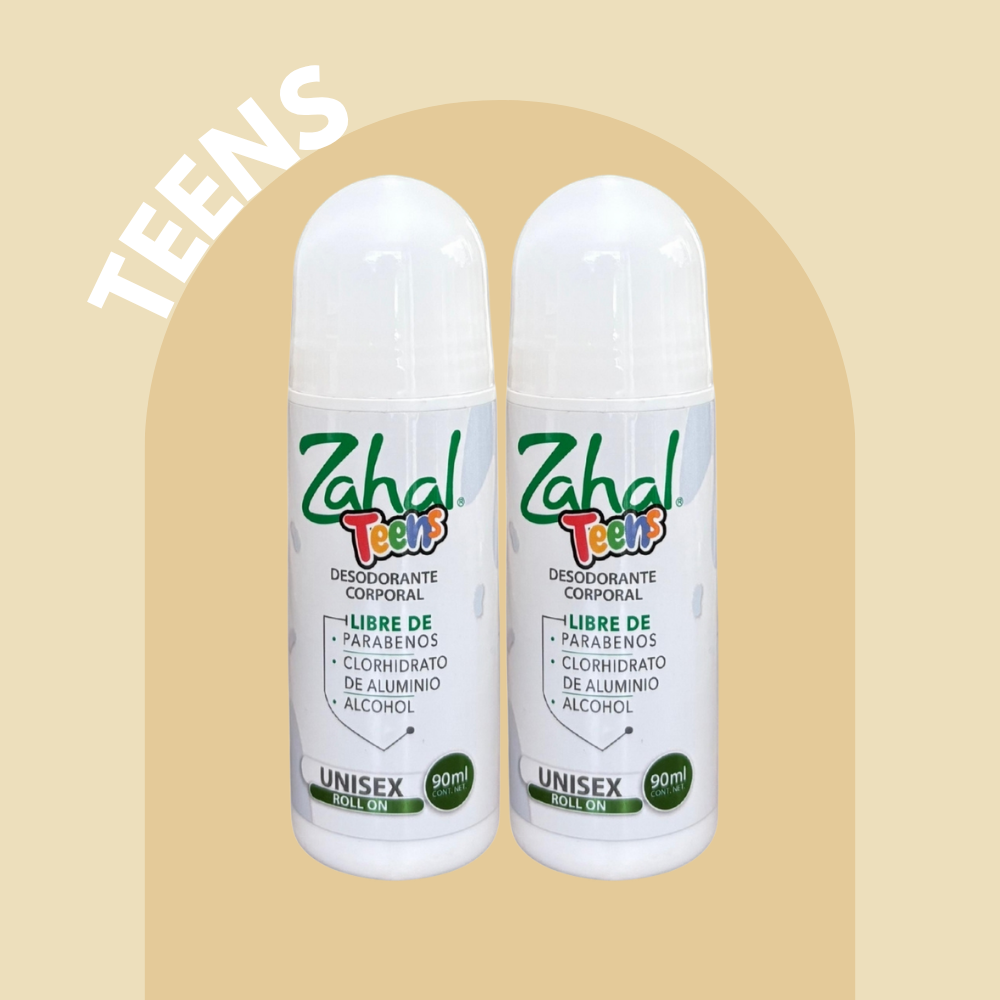 Desodorante Natural de Piedra de Alumbre ZAHAL Roll On Teens 90 ml – Sin Clorhidrato de Aluminio, Sin Alcohol, Sin Fragancia, Sin Parabenos – Con Aloe Vera – Vegano, Orgánico, No Tóxico, pH Neutro