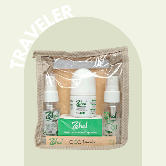 ECO TRAVELER Kit de Viaje Natural Desodorantes naturales + Limpiador de manos + Jabón