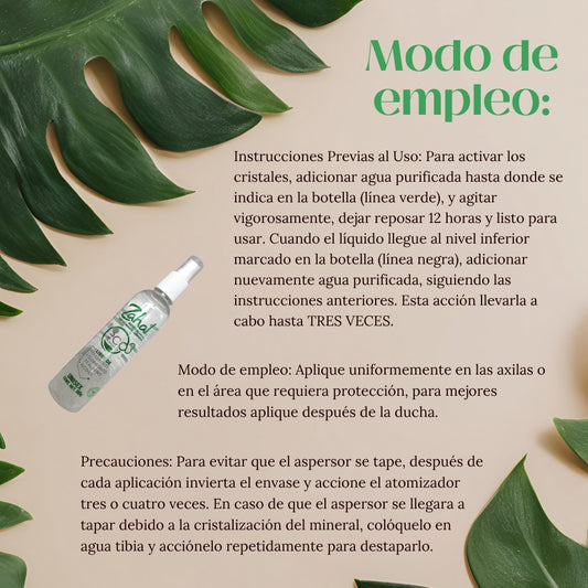 Desodorante Natural Eco Recargable ZAHAL 80 g con Piedra de Alumbre Para todo el cuerpo, Unisex, – Sin Clorhidrato de Aluminio, Sin Parabenos, Sin Alcohol, Sin Aroma, Vegano, Orgánico, No Mancha, pH Neutro